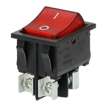 Orno Osvijetljena sklopka, crveni gumb, crno kućište, 20(10)A / 250V