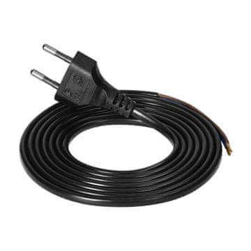 Orno Priključni kabel EURO 2P utikač 2x0,75 mm2 IP20, 1,9 m crni