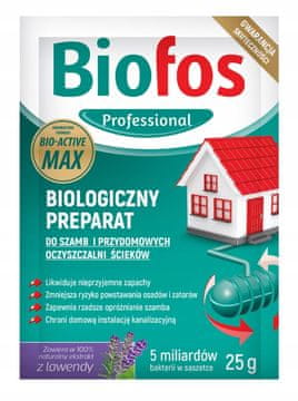 Biofos sredstvo za čišćenje septičkih jama u vrećici od 25 g, aktivne bakterije i enzimi, lavanda