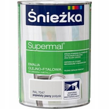 Śnieżka Supermal uljno-ftalni emajl za drvo pepela svijetli sjaj 0,8 l