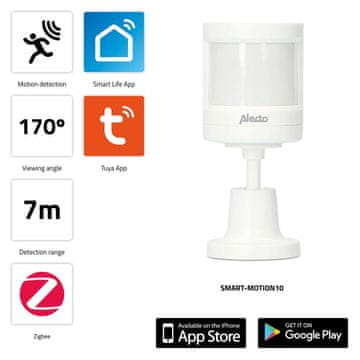 Alecto Pametni Zigbee senzor pokreta, domet 7 m, kut od 170°