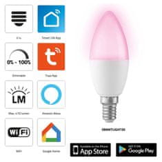 Alecto Pametna Wi-Fi LED svjetiljka, RGB, prigušljiva, E14 grlo