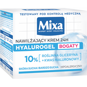 Mixa Hyalurogel Rich hidratantna krema 24 sata - za suhu i vrlo suhu kožu 50 ml