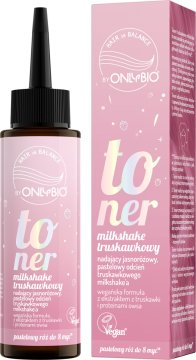 OnlyBio Hair In Balance Invisibobble tonik za kosu za svijetlo ružičastu, pastelnu nijansu milkshakea od jagode - Milkshake od jagode 100ml