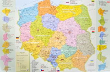 Poljska. Administrativna karta. Podloga za stol.