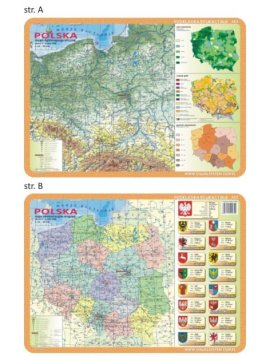 VSV Poljska. Opća geografska, administrativna i cestovna karta. Dvostrana edukativna karta 062