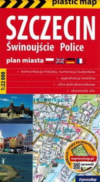 Szczecin, Świnoujście, Police 1:22.000. Foliran plan / Plan grada. izdanje iz 2025.