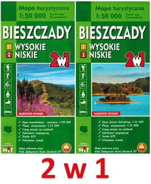 BAMIX Switzerland Visoke i niske Bieszczadske gore 1:50.000. Turistička karta 2 u 1.