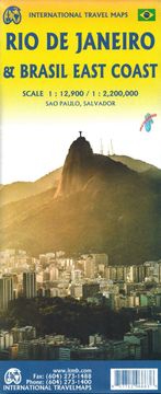 It Rio de Janeiro i istočna obala Brazila. Vodootporna karta za vožnju i turistička karta / karta grada.
