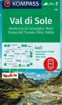 Val di Sole. Madonna di Campiglio - Male - Passo del Tonale - Peio - Rabin. Turistička karta 119.