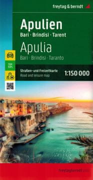 Freytag & Berndt Apulija. Bari, Brindisi, Taranto. Cestovna i turistička karta. Izdanje 2023.