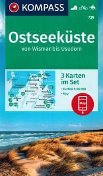 Njemačka baltička obala / Ostseekuste: Wismar - Usedom. Set od tri turističke karte 739. Izdanje 2023.