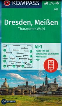 Dresden i Meissen. Vodootporna turistička karta 809.