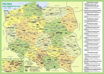 Accent Bikes Poljska. Dvostrana administrativna karta, podloga za stol.
