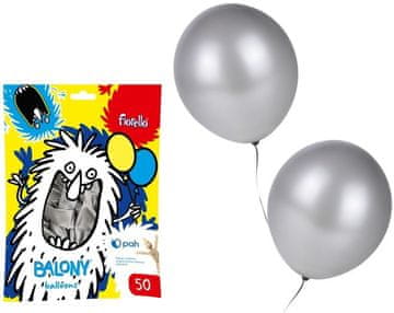 BALONI 12" METALNI SREBRNI Fiorello 50 kom.