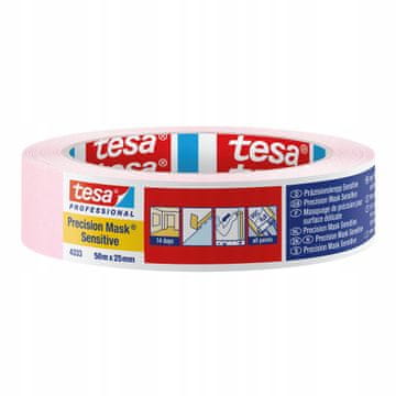 Tesa papirna maskirna traka, 14-dnevna, nježno ružičasta, 50 m x 25 mm
