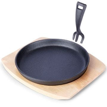 Orion Posuda za posluživanje od lijevanog željeza s daskom LITINA 22 cm 2 kom.