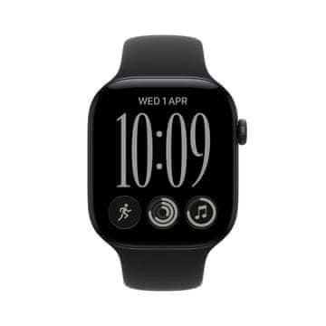 Apple Watch S12 pametni sat, GPS, 42mm, Black Aluminium kućište s crnim remenom - M/L