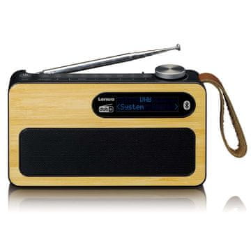 LENCO Prijenosni DAB+/FM radio s Bluetoothom, bambus, crne boje