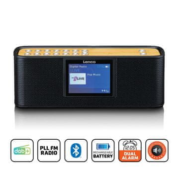 LENCO Prijenosni DAB+ radio s Bluetoothom, 2,4" zaslon, crni