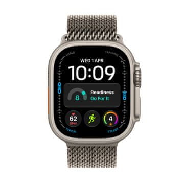 Apple Watch Ultra 4 pametni sat, Cellular, 49mm, Natural Titanium kućište s Natural Titanium Milanese Loop remenom - S