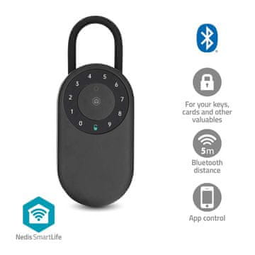 Nedis Bluetooth sef za ključeve, vanjski, IP65, crni, pametni pristup
