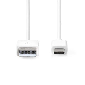 Nedis USB-C na USB-A kabel, 0,5 m, 15 W, 480 Mbps, bijeli