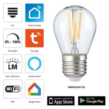 Alecto Pametna Wi Fi LED žarulja prigušljiva E27 1800 3000K