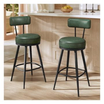 Songmics Set 2 barskih stolica 54x54x91 cm zelena