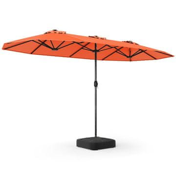Costway Dvostruki suncobran 400x212 cm pravokutni narančasti