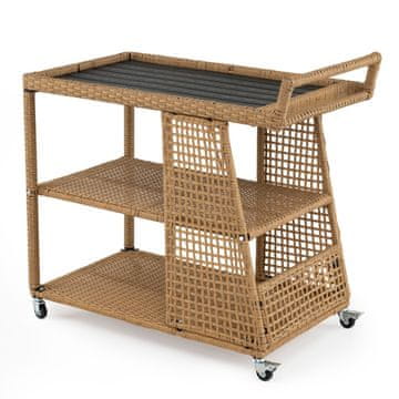 Costway Trola za posluživanje s 3 razine 98x54x92 cm prirodna