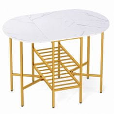 Costway Ovalni sklopivi stol za 4 osobe 110x70x76 cm bijeli
