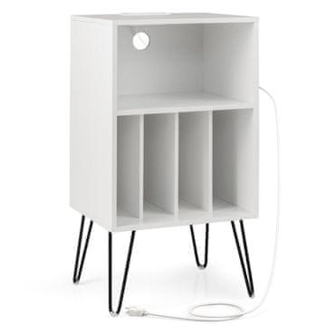 Costway Stalak za gramofon s postajom za punjenje i držačem ploča