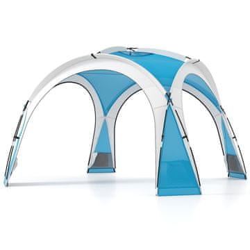 Costway Šator za plažu 344x344 cm za 6-8 osoba s 4 mrežasta bočna panela, ventilacijom na krovu, džepovima za pohranu