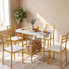 Costway Ovalni sklopivi stol za 4 osobe 110x70x76 cm bijeli