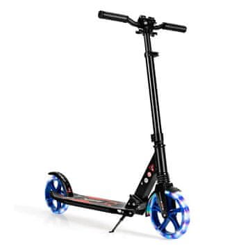 Costway Sklopivi romobil s LED kotačima crni