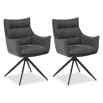 Homestyle4U Tapecirana stolica, 56x86,5x62 cm, antracit