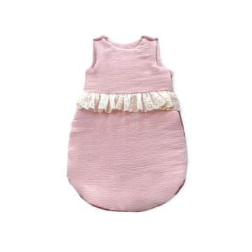 Izolirana vreća za spavanje od muslina za bebe (puderasto ružičasta s volanima)