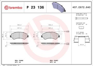 Brembo BR P 23 136 KOČIONE PLOČICE PREDNJE 2-SENZORA