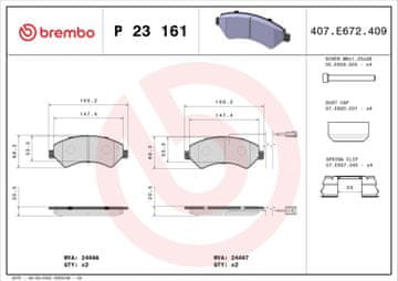 Brembo BR P 23 161 KOČIONE PLOČICE PREDNJE 2-SENZORA