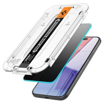 Northix Spigen iPhone 15 Glas.Tr "Ez Fit" zaštitna folija za ekran od kaljenog stakla za zaštitu privatnosti, 2 komada