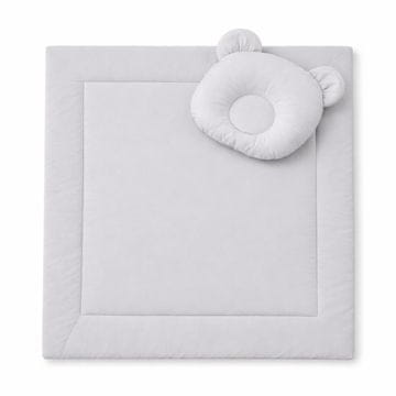 MY SWEET BABY Dječja posteljina s punjenjem, poplun i jastuk u obliku medvjedića - set od 2 dijela - siva