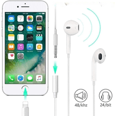 Adapter za slušalice za iPhone i iPad, Lightning mini jack 3,5 mm, Apple MFI, 2 kom.