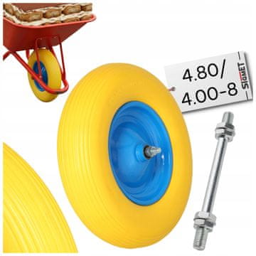 Kotač za kolica 400-8 poliuretan PUNI + osovina 12 mm