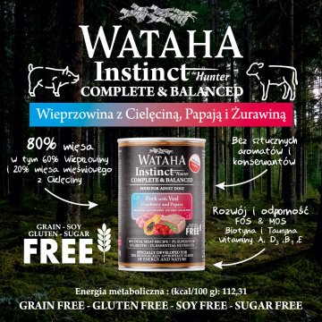 INSTINCT 80% SVINJETINA S TELETINOM, PAPAJOM I BRUSNICAMA 400 g