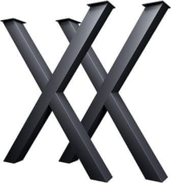 CM Furniture 2 komada antracit metalnih nogu za stol visine 40 cm širine 30 cm postolja stola, čelične noge u obliku slova X jednostavne DIY montaže za klupu, blagovaonicu, stolić za kavu, vrtni stol