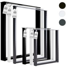 CM Furniture CM Namještaj 2x Metalne Noge Za Stol - Crne - Visina 72 cm - 60 x 72 cm - Pravokutne Stajalne Stajne Staze - Praškasto Obložene - Za Blagovaonicu, Radni Stol, Klupu, Okvir Stola