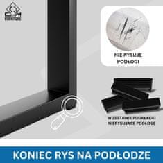 CM Furniture CM Namještaj 2x Metalne Noge Za Stol - Crne - Visina 72 cm - 60 x 72 cm - Pravokutne Stajalne Stajne Staze - Praškasto Obložene - Za Blagovaonicu, Radni Stol, Klupu, Okvir Stola