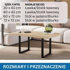 CM Furniture CM Namještaj 2x Metalne Noge Za Stol - Crne - Visina 72 cm - 60 x 72 cm - Pravokutne Stajalne Stajne Staze - Praškasto Obložene - Za Blagovaonicu, Radni Stol, Klupu, Okvir Stola