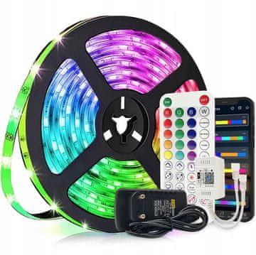 RGB LED TRAKA ŠARENE LED DIODE 5M SMD5050 + DALJINSKI UPRAVLJAČ GLASOVNO UPRAVLJANJE APLIKACIJOM
